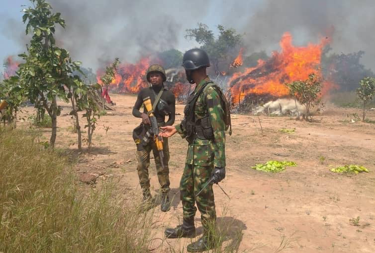 Nigerian joint force clearing operation