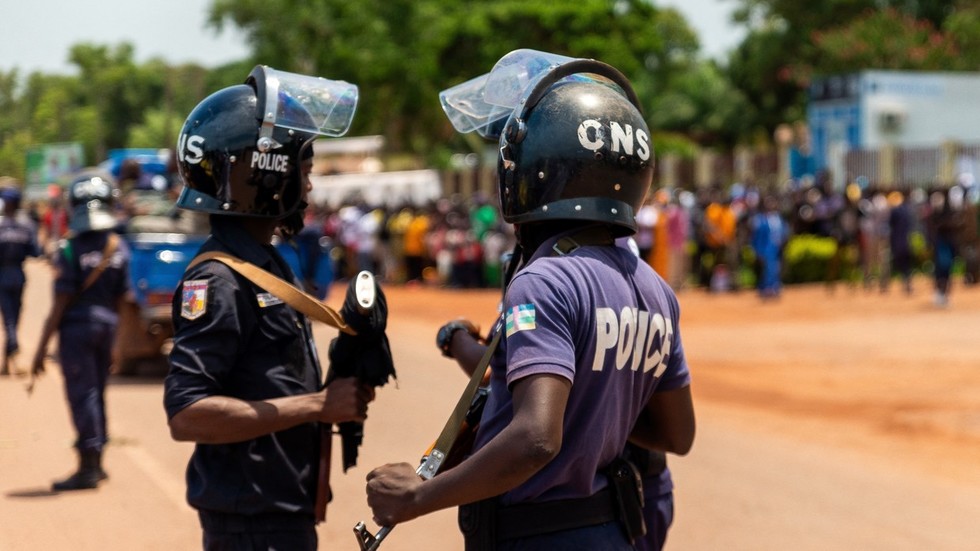 Riot police in Bangui, CAR. © Barbara DEBOUT / AFP