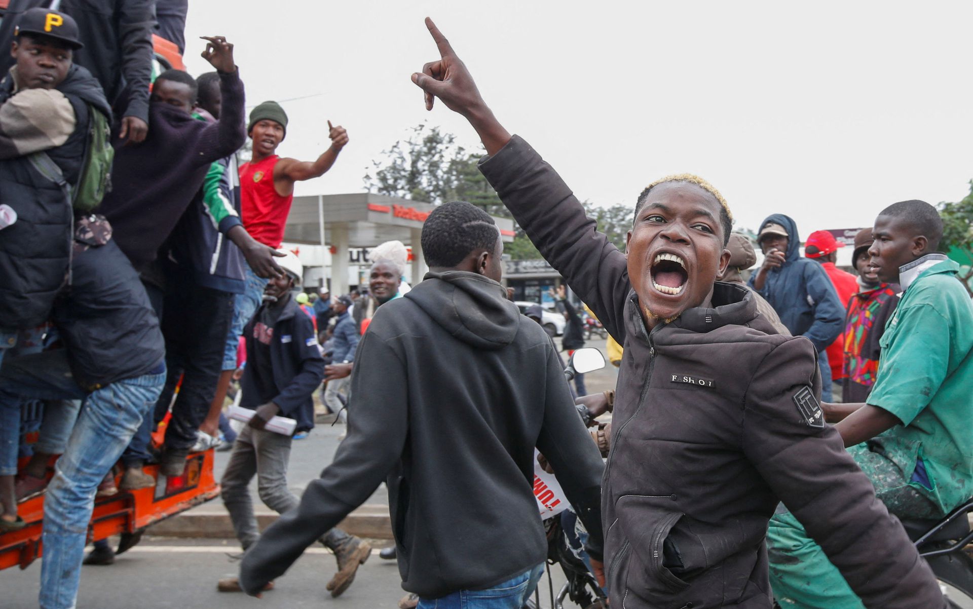 Supporters of Kenya's opposition leader Raila Odinga of the Azimio La Umoja (Declaration of Unity) One Kenya Alliance, participate in anti-government protests dubbed "Saba Saba (7th of July) People's March", at the Kamukunji grounds in Nairobi, Kenya July 7, 2023. REUTERS/Monicah Mwangi