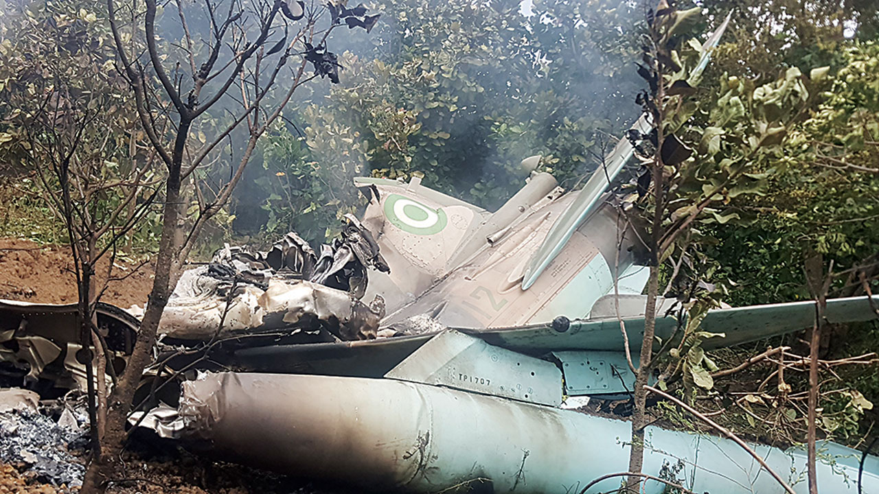 File photo of a crashed NAF aircraft